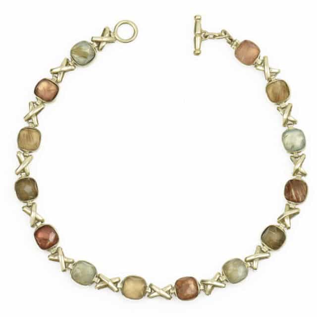 Reversible X's and Stone Necklace