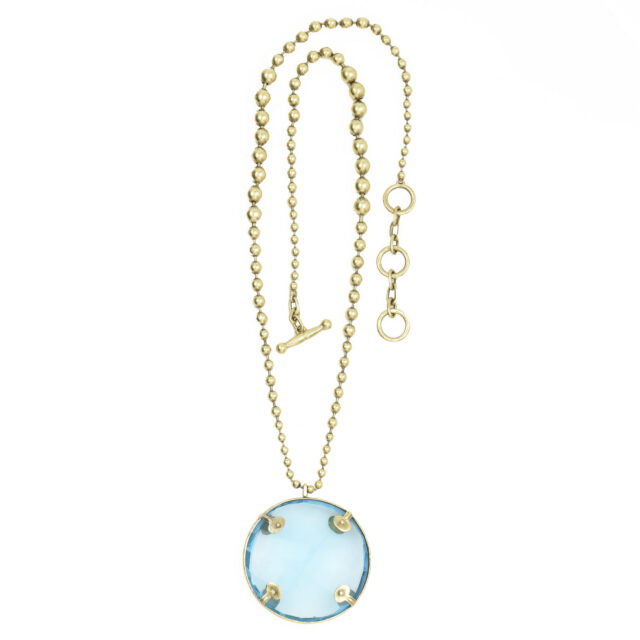 Stone Circle Drop Necklace