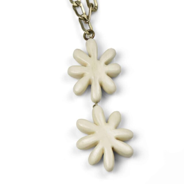 Double Flower Drop Necklace