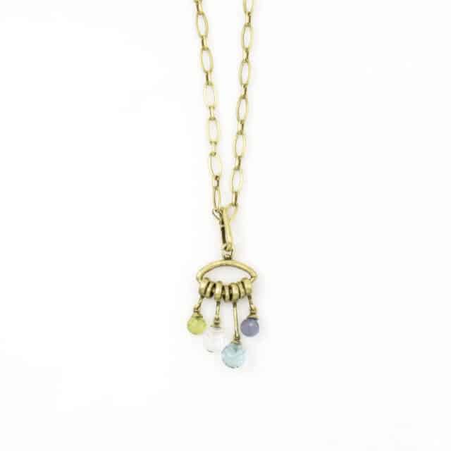 Oval with Links and Stone Drops