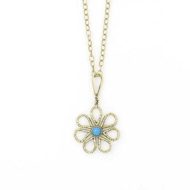 Rounded Cut Wire Flower with Stone