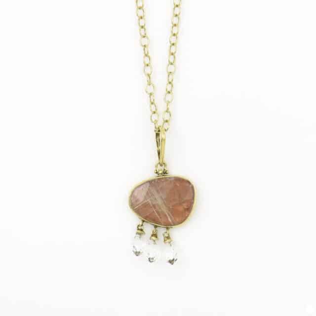 Irregular Oval Stone with Beaded Drops