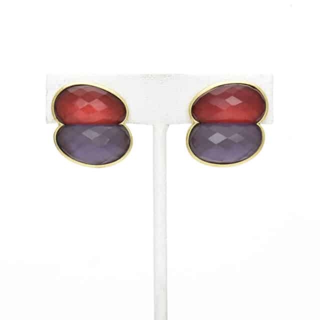 Double Oval Stone Earring