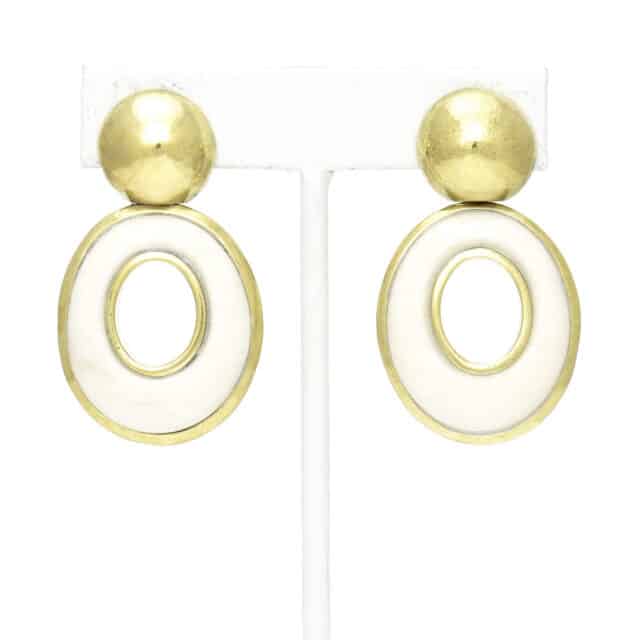 Bone Thick Oval Hoop Drop