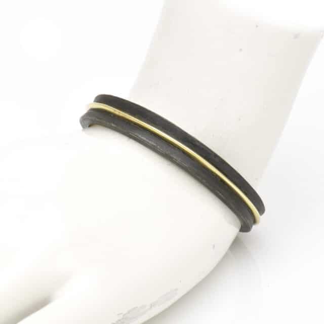 Skinny Bangle with Gold Wire