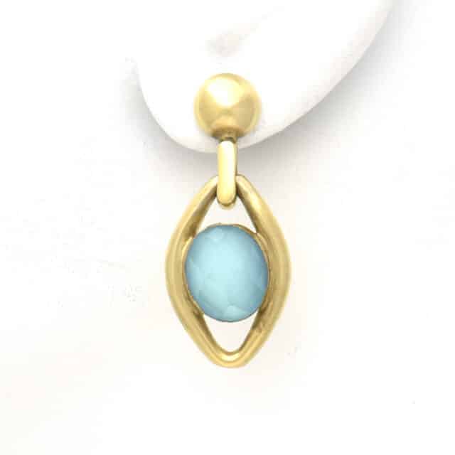 Open Spear with Oval Stone Drop