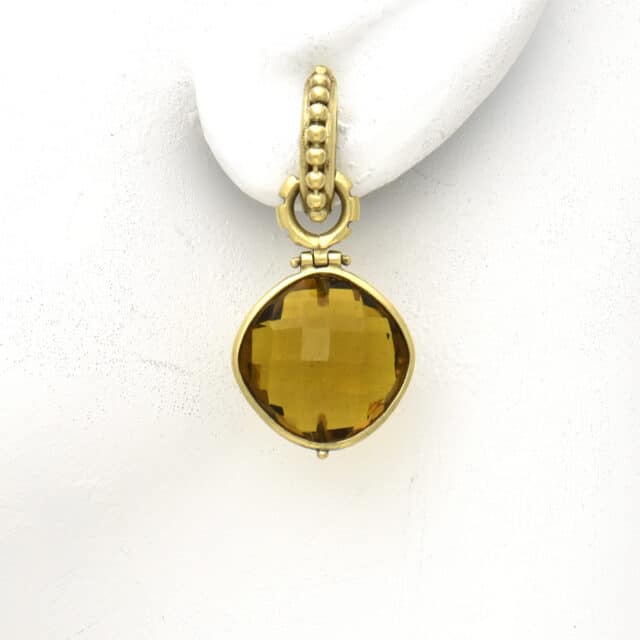Rounded Square Drop with Ball Bead Top