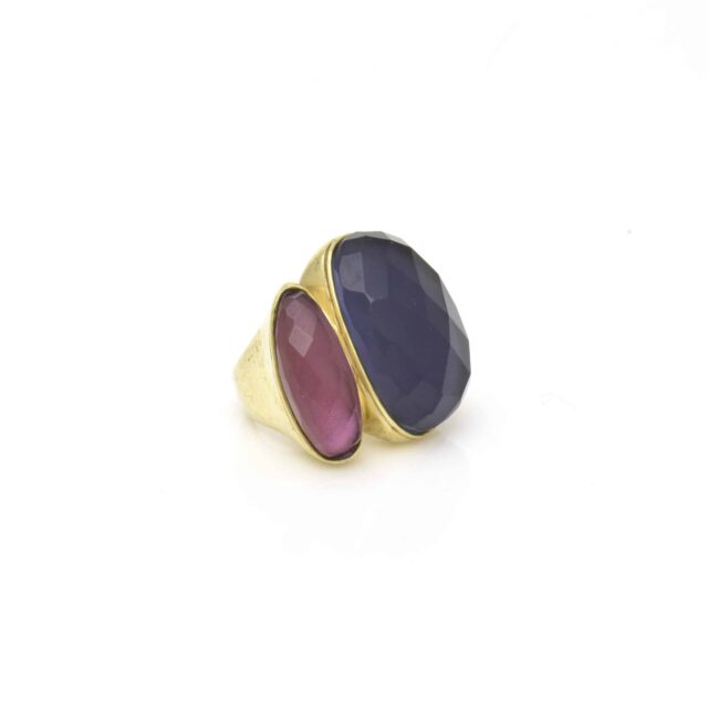 Two Stone on Bezel Ring