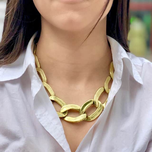 Wide Flat Links Necklace