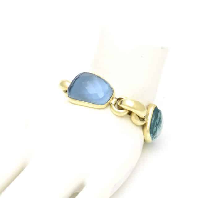 Three stones with Hoop Links Bracelet
