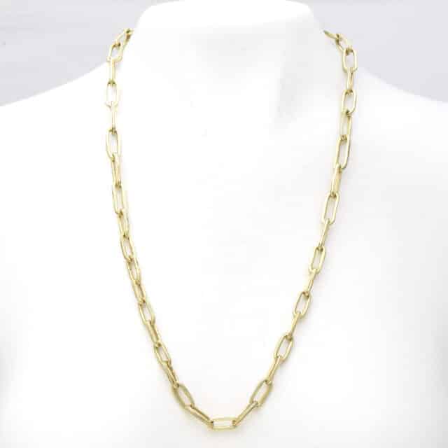 Oval Link Chain with Bezel 36"
