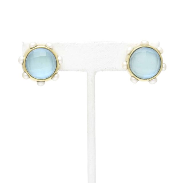 Round Stone with Pearls