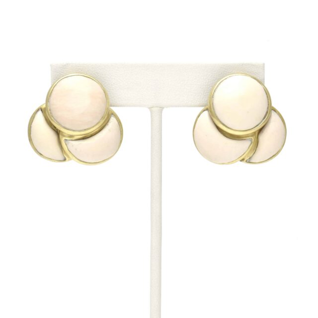 Four Irregular Rounds Bone Earrings