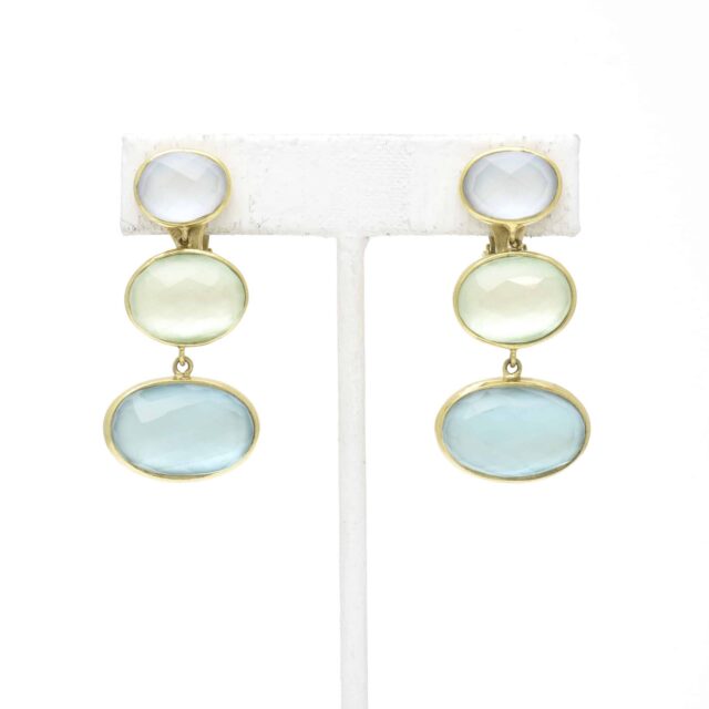 Triple Oval Stone Drop Earring