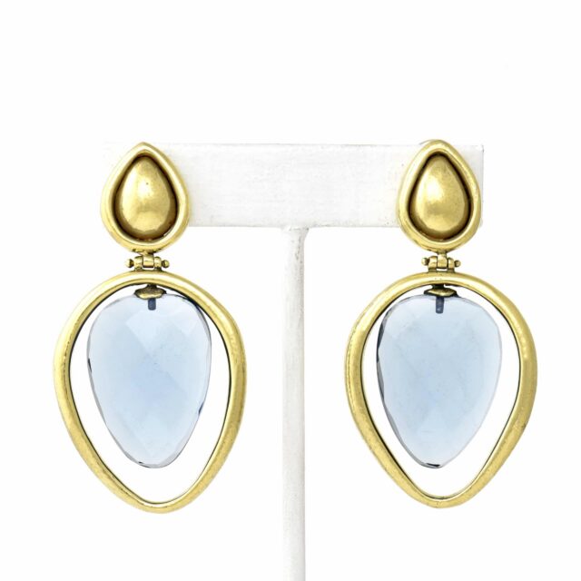 Pointed Stone with Wire Earring