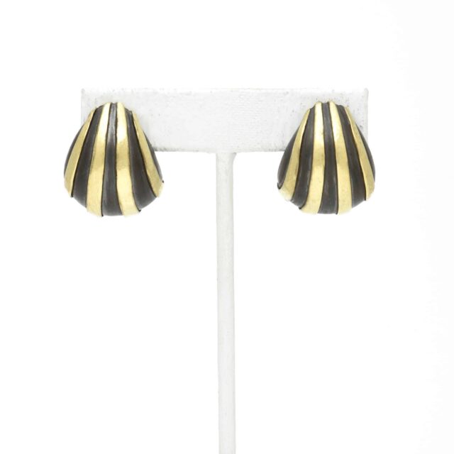 Medium Curved Striped Earring
