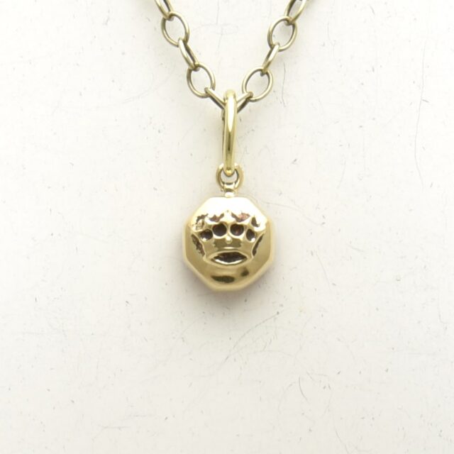 Crown in Octagon with Stone Charm