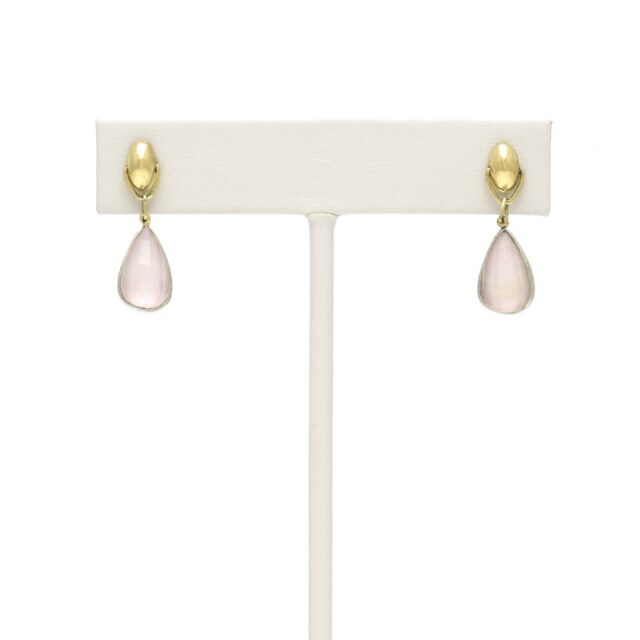 Silver Pod Reversible Light Pink Stone Drop on Pod Top