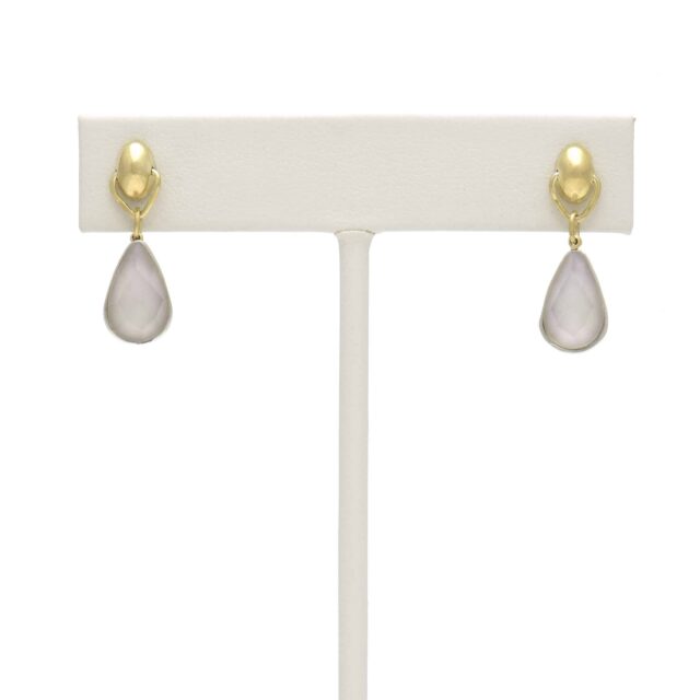 Silver Pod Reversible Pink Stone Drop on Pod Top