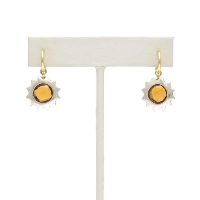Sun with Amber Stone Drop on Hoop Top