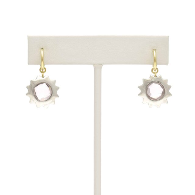 Sun with Pink Stone Drop on Hoop Top