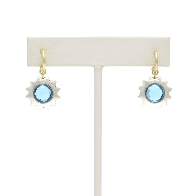 Sun with Blue Stone Drop on Hoop Top