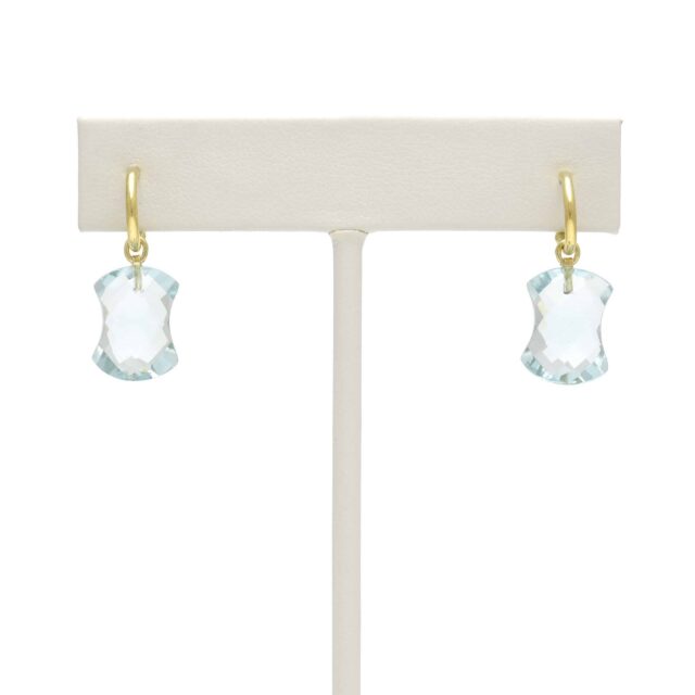 Light Blue Squeezed Stone Drop on Hoop Top
