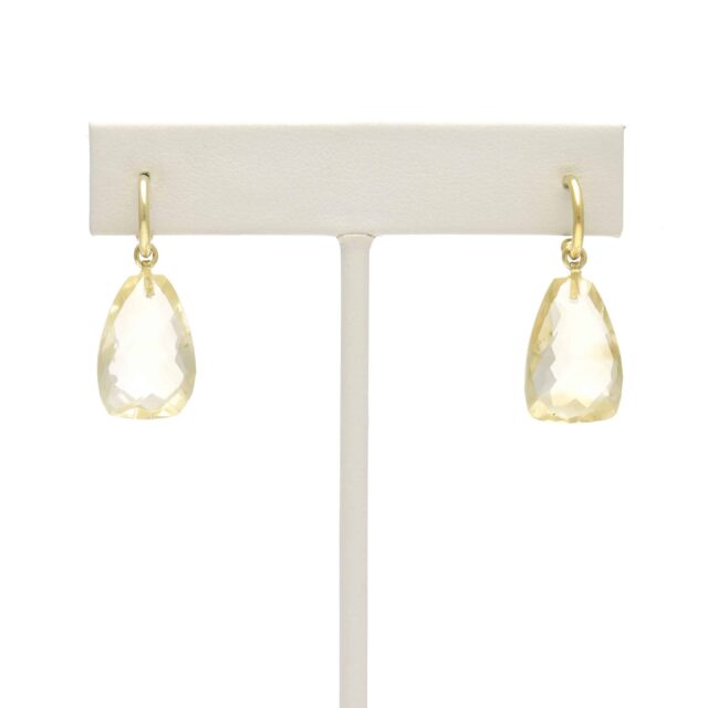 Soft Trapezoid Stone Drop on Hoop Top