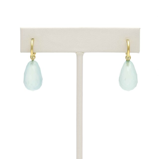 Turquoise Pod Stone Drop on Hoop Top