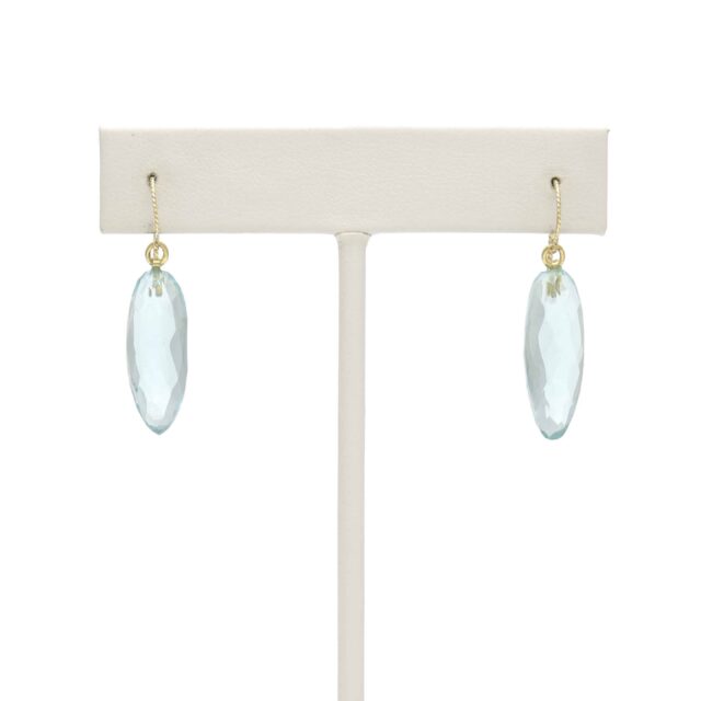 Long Stone Drop on 18K Gold Filled Loop Top