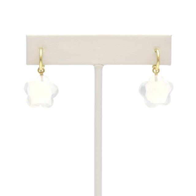 Flower Stone Drop on Hoop Top