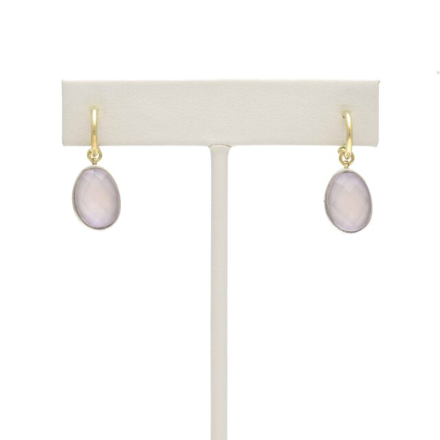 Silver Squiggly Line Reversible Stone Drop on Hoop Top