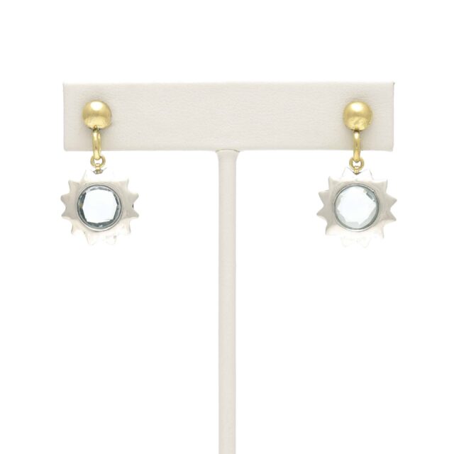 Sun with Light Blue Stone Drop on Ball Ring Top