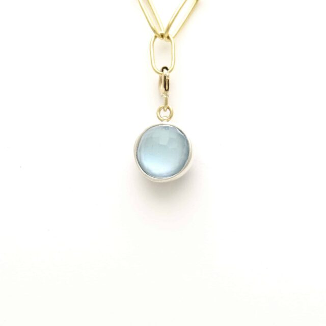 Silver Star Reversible Light Blue Stone