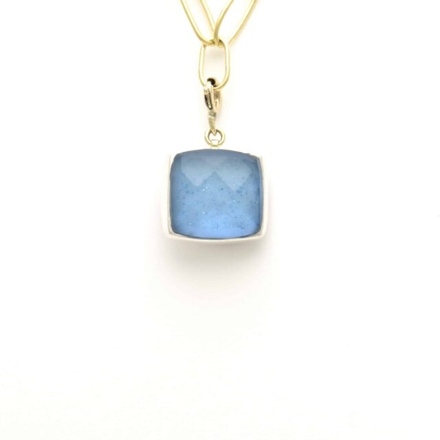 Bee in Soft Square Charm Reversible Blue