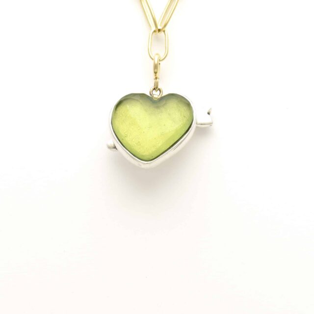 Puffy Hear Reversible Chartreuse Stone