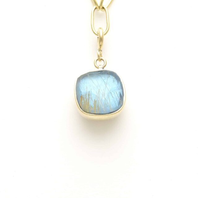 Soft Square in Soft Square Reversible Blue Rutilated Stone