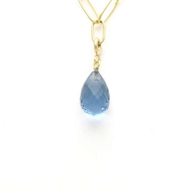 Tear Drop Solo Blue Stone Charm