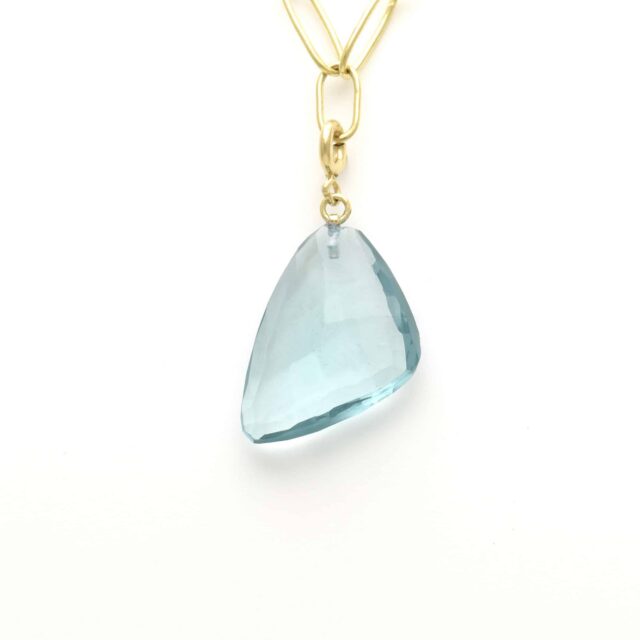 Soft Triangle Solo Light Blue Stone Charm