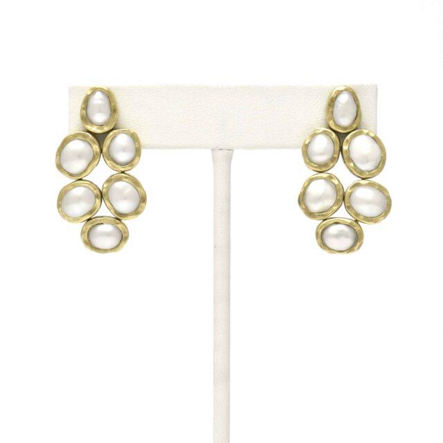 Connected Oval Drops with Pearls Small