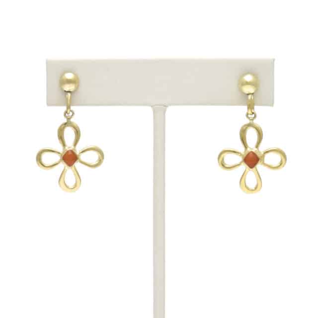 Flower with Square Stone on Ball Ring Top