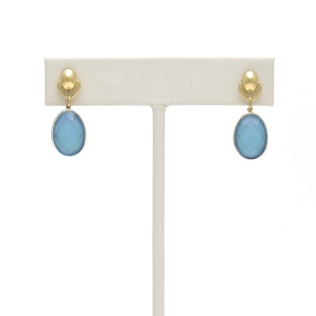 Silver Squiggly Line Reversible Stone Drop on Pod Top