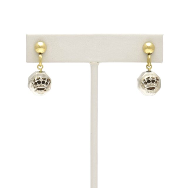 Crown in Octagon Drop W/ Flat Back on Ball Ring Drop