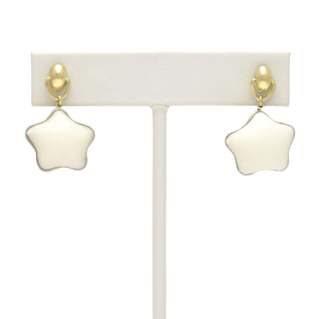 Silver Flower Petal Reversible Bone / Stone on Pod Top
