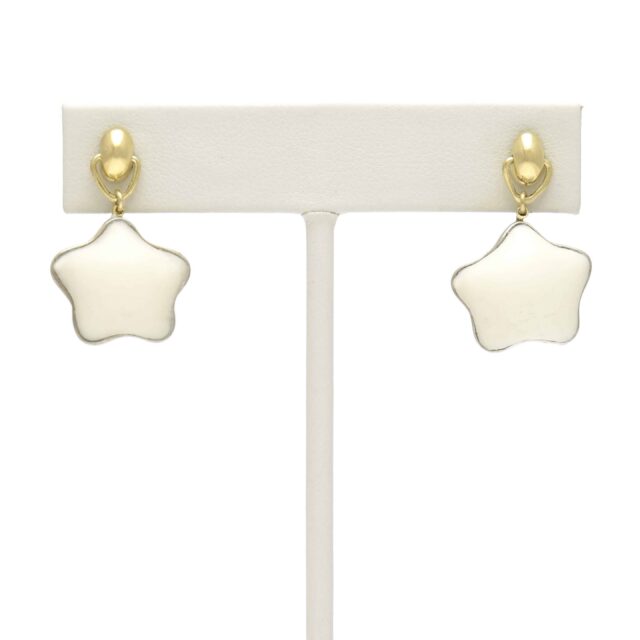 Silver Flower Petal Reversible Bone / Stone on Pod Top