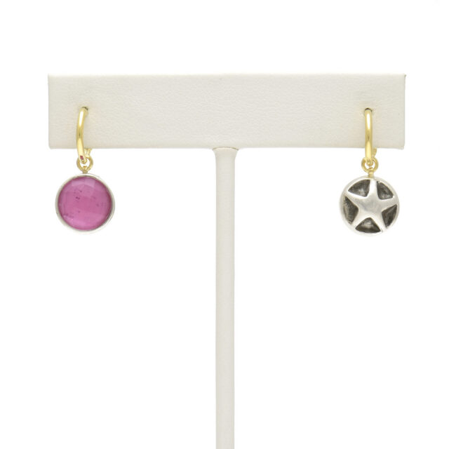 Silver Star Reversible Stone on Hoop Top