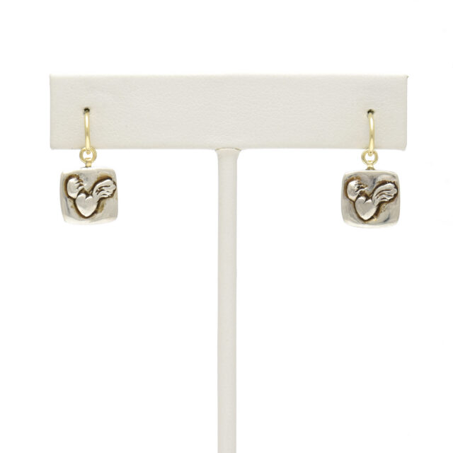 Silver Flying Heart on Hoop Top