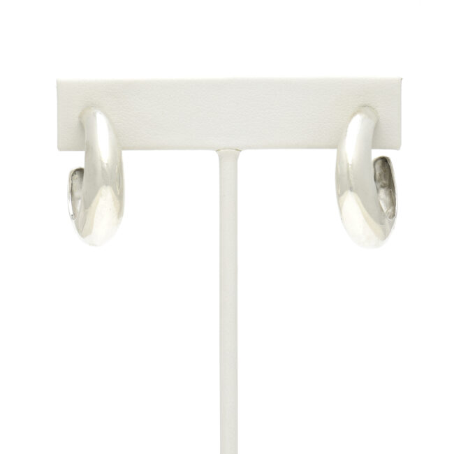 1" Silver Open Hoop 0.3" Thick