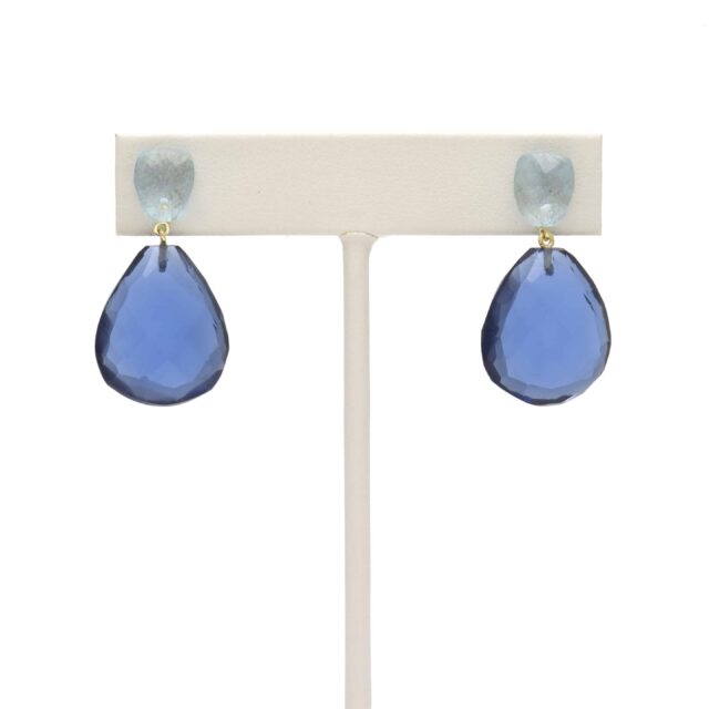 Double Stone Drop opaline and Dark Blue
