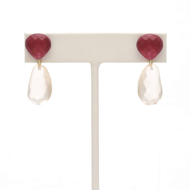 Double Stone Drop Pink and Clear